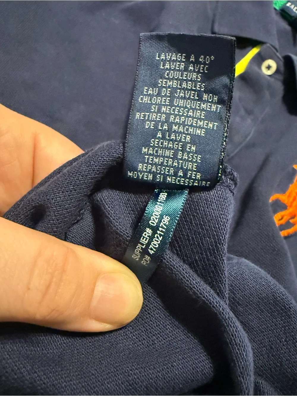 Ralph Lauren Navy Polo with Green Trim